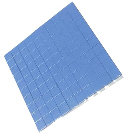 YOSADIER 100pcs Blue Thermal Silicone Pad 10x10x0.1mm High Thermal Conductivity 1.2w-2.0w Silicone Material Replacement for Ic Chip and Electronics Usage