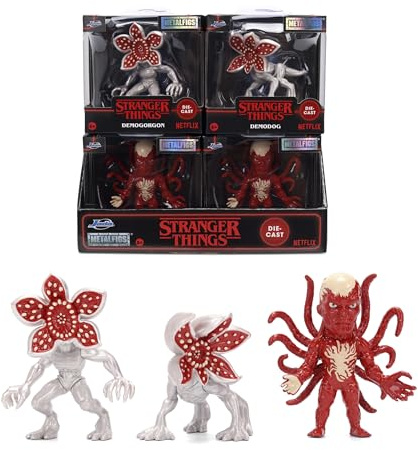 Jada Stranger Things metallfigurer 7 cm, 3 samlarsortiment: Demogorgon, Demodog och Vecna, enkel fönsterlåda, officiell licens, slumpmässig frakt, 8 år (9385328300W01)