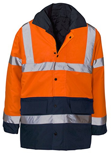 Hi Vis Traffic Jacket Waterproof Reflective Padded Parka Coat for Men Women Winter Safety Workwear PPE Security High Visibility Waterproof Windproof Protective Jacket