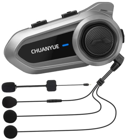CHUANYUE R18 Lite Motorrad Headset,intercom Motorrad für 2 Personen (1pc) | Motorrad kommunikationssystem in Reichweite von 800m ，mit ENC& DSP&CVC Geräuschreduzierung/HiFi/Musik Teilen/FM/AI Sprache