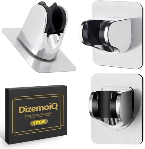 DizemoiQ Duschkopfhalterung ohne Bohren Selbstklebend 360° Verstellbar Brausehalter für Handbrause Wasserdicht Duschhalterung für Badezimmer Starkes Halt