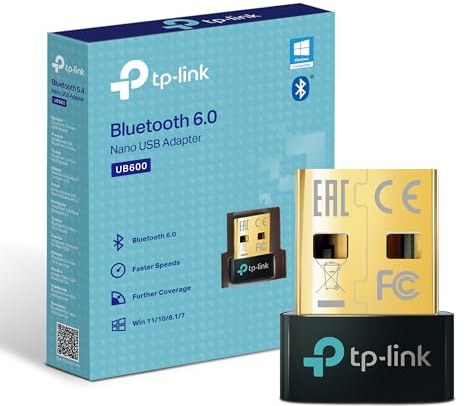 TP-Link UB600 Bluetooth 6.0 USB Adapter for PC, Nano Bluetooth Dongle, Plug & Play, Windows 11/10/8.1/7, Broader Coverage, BLE, Controller, Headset, Mouse, Keyboard