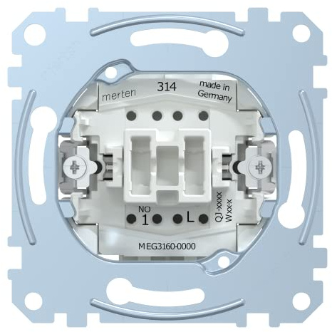 Schneider Electric Merten Taster-Einsatz, MEG3160-0000 | Mit Orientierungslicht zum Einbau von Schalter und Steckdose, 10A, AC 250V, Unterputz