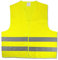 Cartrend 50130 Chaleco reflectante de averías amarillo tamaño XL, DIN EN 20471 en práctica bolsa textil con cierre de cremallera