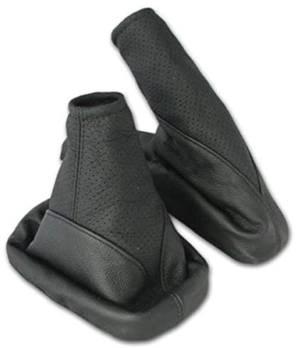 L & P Car Design Shift Boot and Handbrake Cuff Set for Corsa C Leather Black-Perforated