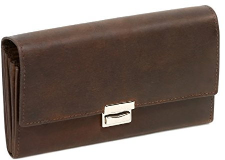 LEAS Kellner-, Taxifahrer- & Truckerbörse im Vintage-Stil Echt-Leder, dunkelbraun Vintage