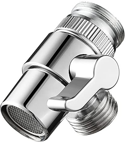 CIENCIA 3 Wege Diverter Ventil Messing Wasserhahn Umschaltventil mit M22 zu M24 Wasserhahn Adapter, Wasserhahn Ersatzteile, SBA021