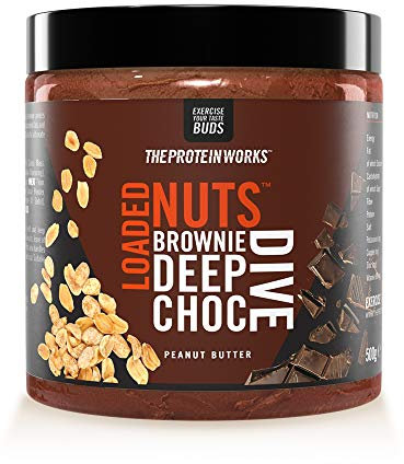 THE PROTEIN WORKS Loaded Nuts | Protein Rich Peanut Butter | Zero Palm Oil | Brownie Deep Choc Dive | 500 g