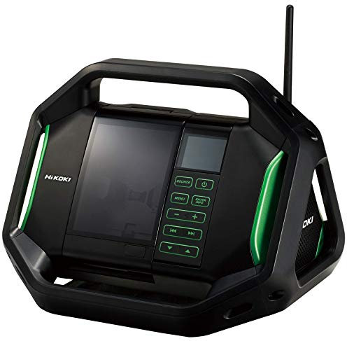 HiKOKI Baustellenradio UR18DSAL (18V, FM, AUX, USB, IPX4-Schutz, BIS zu 19 Stunden Akkulaufzeit mit 5.0 Ah Akku)