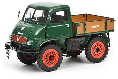 Schuco 450016700-Mercedes Benz Unimog 401, Modellauto, 1:18, grün