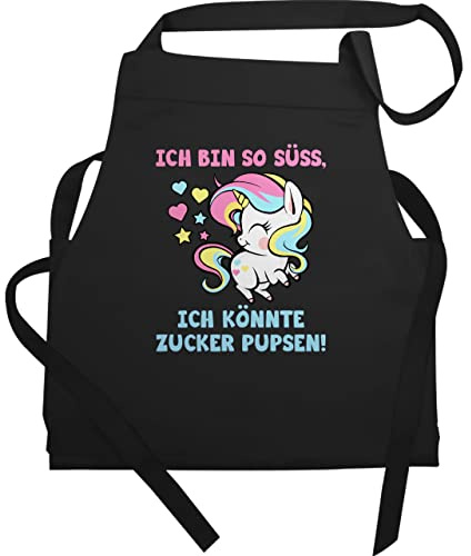 Shirtracer - Schürze Geschenk - Einhörner - Erwachsene - Ich bin so süß ich könnte Zucker pupsen