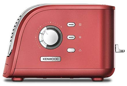 Kenwood Toaster Turbo TCM300RD Rot 2 Schlitz Bräunungsregelung 5 Bräunungsstufen Auftau- und Aufwärm-Funktion 2300 Watt beleuchteter Countdown Krümelschublade