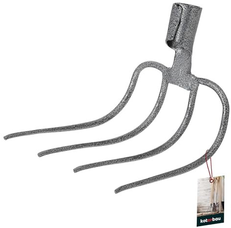 KOTARBAU® Dunghacke Forke Heugabel Mistgabel Mistforke Gartengabel Gartenforke Dunggabel Spatengabel Gabel für Garten Drahtgabel für Garten und Landwirtschaft 4 Zinken