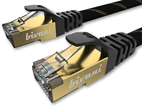bivani Cat 8.1 Premium 15 Meter Netzwerkkabel - 40 Gbps - 25GBase-T / 40GBase-T - 2000 MHz PIMF - S/FTP geschirmtes Gigabit Cat 8 Ethernet Kabel mit RJ45 Stecker/Nylonschutz - Elite Series - 15M
