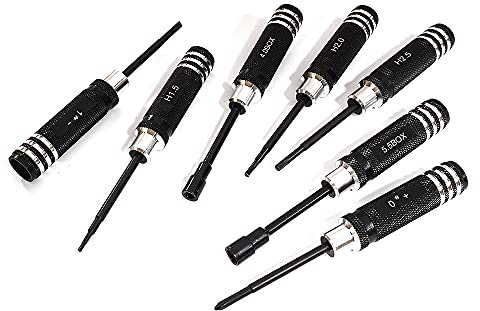 Integy RC-Modell, präzisionsgefertigtes 7-teiliges unverzichtbares RC-Werkzeug-Set, Inbus-Sechskant-, Schrauben- und Mutterndreher