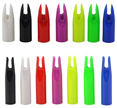 SHARROW 100pcs Bogenschießen Pfeilnocken Jagd für 7mm Pfeile Schaft für DIY Jagdpfeil Recurve Bogen Compoundbogen (Weiß, ID:6mm)