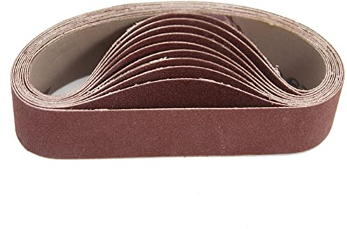 Ticfox 10 pièces bandes abrasives de ponçage 30x330mm ensemble de bandes de ponçage pour le meulage, l'affûtage et l'ébavurage(240 mesh)