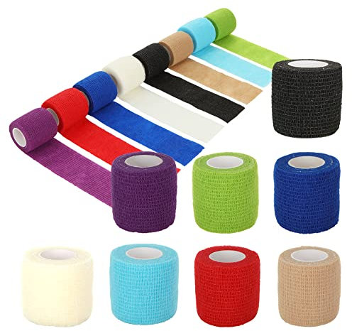 Aselected 8 Rolls Of Self-Adhesive Bandage Wrapped In Color, Sports Elastic Breathable Condensed Bandage Wrapped In Roll Bandage Self-Adhesive Winding Elastic Bandage