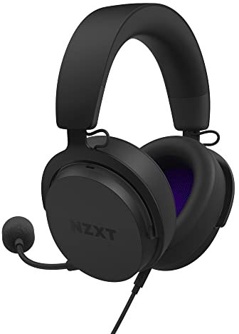 NZXT Relay Wired PC Gaming Headset - AP-WCB40-B2 - Hi-Res Audio Certified - DTS Headphone:X - 7.1 Surround Sound - Lightweight & Comfortable Design - Detachable Microphone - CAM Software - Black