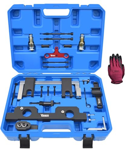 Yuesstloo Camshaft Alignment Timing Tool Kit, Compatible with BMW N20 N26 Engine, with Flywheel Holder Tool & Balance Shaft Tool & Fuel Injector Install Removal Tool, with Gloves