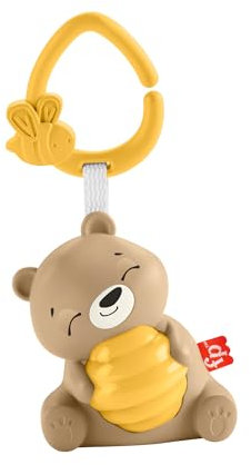 Fisher-Price Beruhigendes Bärchen Spieluhr zum Mitnehmen für Babys mit Nachtlicht und einstellbarem Timer für Neugeborene, HRB18
