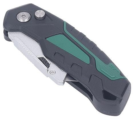 Couteau Utilitaire Pliant pour Papier avec Manche en Plastique Portable, Matériau en Acier, Lames à Changement Rapide, Idéal pour Couper les Tapis, les Plastiques et le Carton