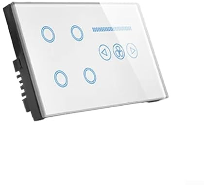 Smart Dimmer Switch, for TUYA WiFi Light Switch for Dimmable LED/CFL/Incandescent Bulbs, 4 Gang Switch Fan Dimmer interruptor Glass Touch Panel Power(white)