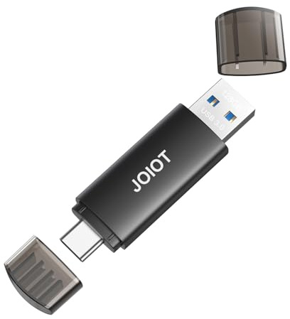 JOIOT 128GB USB C Flash Drive Dual USB 3.0 Flash Drive Type C + USB A Portable Type-C Flash Drive 2-in-1 USB-C Thumb Drive for Smartphone Tablet Computer Mac iPhone 15 Black