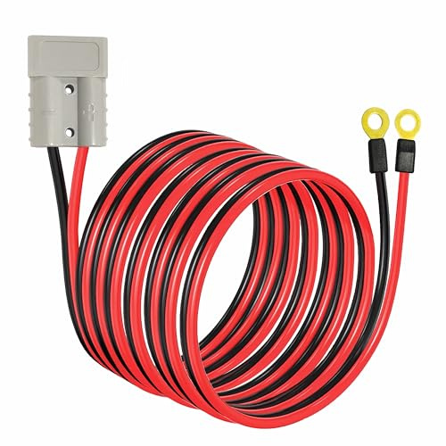 Daohaodeli Conector de Cable de Puente, Cable Conector de Enchufe Anderson, Conector rápido de batería de 50 A, con Cable de conexión rápida de cabrestante de Remolque de 10 AWG 3 M (50 A Anderson)