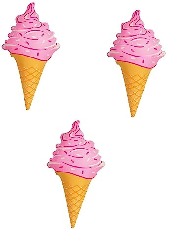 ibasenice 3stücke Eiscreme Aufblasbares Schwimmspielzeug Kreative Poolmatte Für Sommer-spaß Im Wasser Für Strand Und Schwimmbad