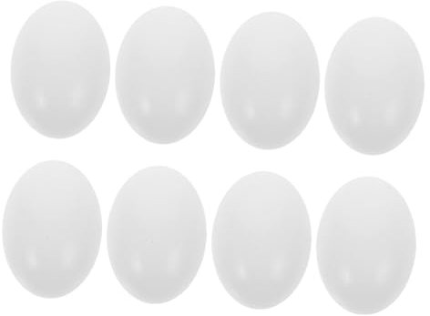 PHENOFICE 8stücke Künstliche Holz-eier Teiliges Dekorative Simulationseier Für Ostern Bastelbedarf Und Kreative Gestaltung Robuste Blanke Oberfläche Für Individuelle Designs