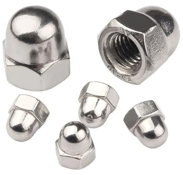 DIN1587 Edelstahl Sechskantmutter Hutmuttern Gewölbte Muttern for Decrotive M3 M4 M5 M6 M8 SS304(M3 50pcs)