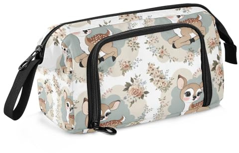 Mnsruu Federmäppchen mit großem Fassungsvermögen, niedliches Vintage-Federmäppchen, Stifteetui, Schreibwaren-Tasche, Schule, Uni, Büro, Organizer für Teenager, Erwachsene, Studenten, Niedliches
