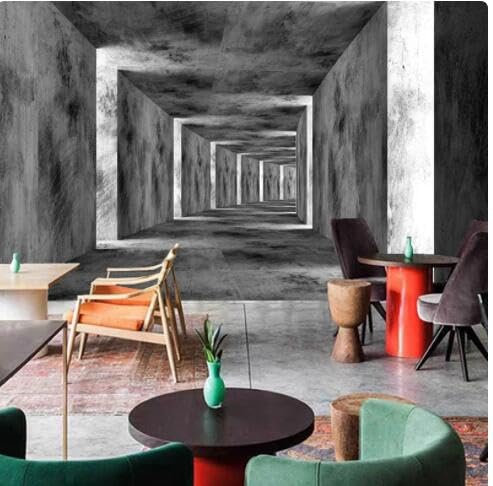 vjdlflihlh Papier Peint Mural Photo 3D Personnalisé Papier Peint Photo Personnalisé En Ciment, Mur 3D Stéréoscopique, Couloir, Espace Étendu, Pour Salon, Canapé, Décoration Murale-250Cmx175Cm