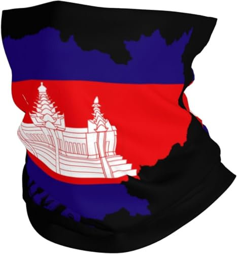 Halstuch Kambodscha Karte Flagge Haarband Atmungsaktiv Magisches Stirnband Uv-Schutz Kopftuch Für Herren Lauf Outdoor