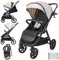 Twinly SPACELY- Passeggino per bambini fino a 22 kg, grande e confortevole, seduta spaziosa, passeggino facile da Pieghevole, capottina XXL con filtro UPF50+, parapioggia, passeggino reclinabile