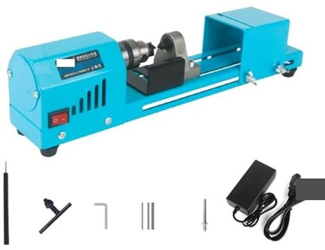 Esmeriladora de Banco, Mini máquina de cuentas de torno de 150W, torno de perlas de Buda en miniatura, máquina de torno de perlas de Buda for carpintería, herramienta rotativa de taladro de 12V/24V,