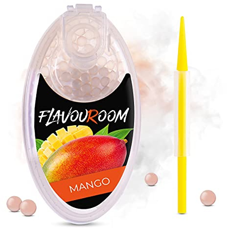 Flavouroom Aroma Kugeln- 100 Premium Kugeln Set I Intensiver Flavour mit praktischer Box I Einfaches Einsetzen für DIY Mango Genuss