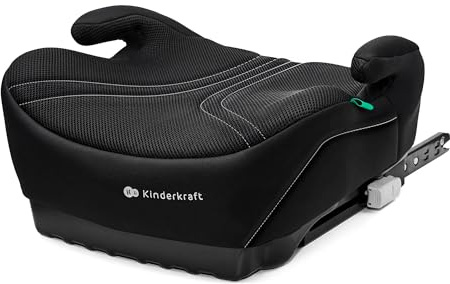 Kinderkraft I-BOOST 2 PRO, Seggiolino per Bambini da 125-150 cm e da 6 a 12 anni, Installazione ISOFIX, molto leggero (2,36 kg), Braccioli Ergonomici, Rivestimento Sfoderabile, Nero