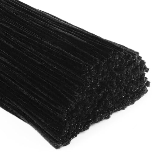 TOAOB 400 Stück Pfeifenputzer zum Basteln Schwarz 30 cm Pfeifenreiniger | Biegeplüsch, Für Basteln und Dekorieren, DIY Kreatives Basteln, Kunst Handwerk, Gestalten von Tieren , Figuren Dekorieren