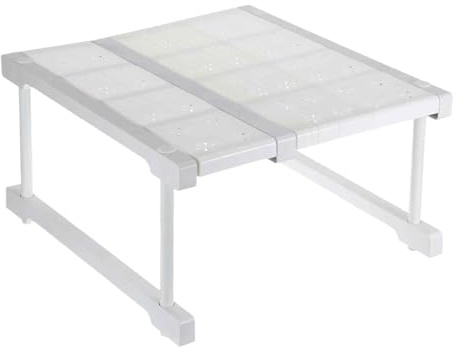 HARFINGTON Expandable Cabinet Tension Shelf 10.63 to 14.96 Adjustable Cabinet Organizer 22 x 16.54 Flower Pattern Table Storage Rack for Wardrobe Cupboard Kitchen Bedroom