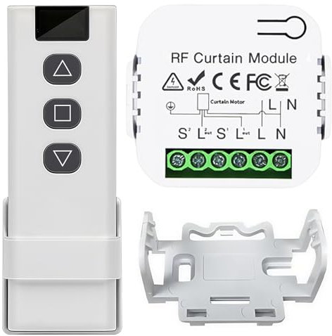Interrupteur Module Volet Roulant Sans Fil: Kit De Commande De Volet Roulant Sans Fil, Commutateur De Commande à Distance De Moteur Ac Sans Fil Avec Télécommande RF + Module Récepteur Pour Stores