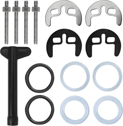 15 PCS Horseshoe Tap Fixing Kit Double Hole Tap Repair Washer with Clamp and Bolt and Tube Spanner Repair Kit Mixer Taps and Repair Socket Tool for Horseshoe Mounting & Fixing Fittings