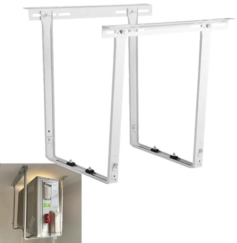 Soporte de aire acondicionado mini split de alta calidad, universal, montaje de condensador de alta resistencia, ahorro de espacio, diseño montado en la pared, soporta 150 libras (1.5~2P), ideal para