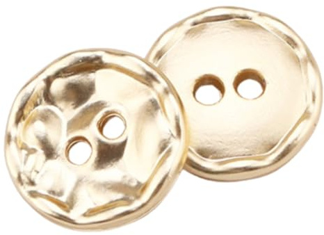 Vayliro 20 Stück Metall Knöpfe 11mm Hemdknöpfe 2 Loch Knöpfe Vintage Metallknöpfe Nähknöpfe Strickknöpfe Mantelknöpfe Pulloverknöpfe Bastelknöpfe für DIY Nähen Kleidungsdekoration,Gold