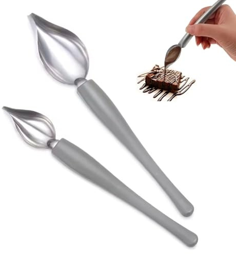 essert Spoons,Ladle Spoon,Soup ladle,Stainless Steel Chef Culinary Drawing Spoon,Used for Sauce Painting,Cake,Coffee and Dessert Decoration,2 Sizes