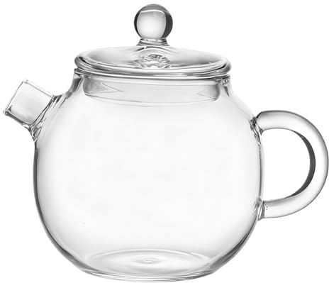 WATERBELINE Tetera individual de vidrio para una sola porción, diseño práctico con materiales de borosilicato, ideal para el hogar fuera