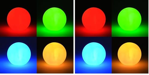 levandeo LED Kugel Farbwechsel - Kleine LED Lampe inklusiv Batterien - Leuchte Effektkugel Leuchtkugel Deko Farbwechsler Stimmungskugel (Packung mit 2)
