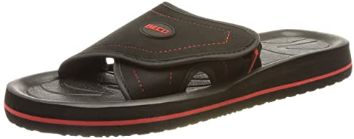 Beco Baby Carrier Unisex Fußbettpantoletten, Klettbandage Pantoletten, Schwarz Schwarz Rot 50, 46 EU