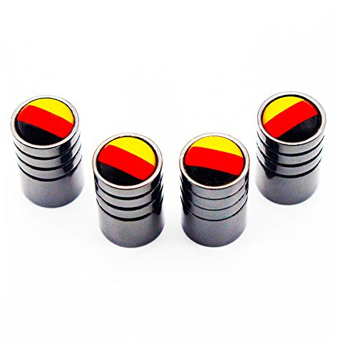 Dsycar Stilvolle Deutschland Flagge Ventilkappen Bike Motorrad Auto Reifen Rad Ventilschaft Staubkappen für Auto Styling Dekoration - 4 Teile/los (Schwarz)